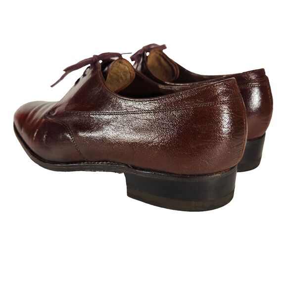 Florsheim Dress Shoes Mens Sz 10.5 C Vtg Derby Brown Lace Up Shoe Trees 625014 - Picture 5 of 13